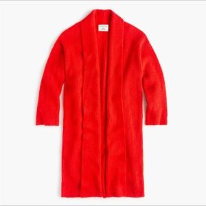 Women's Red Open-Front Sweater